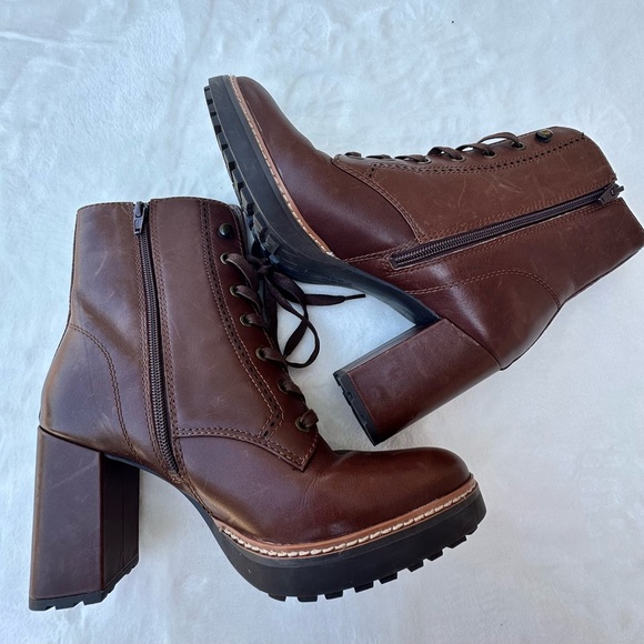 Naturalizer Dark Brown Combat Boots - Picture 3 of 12